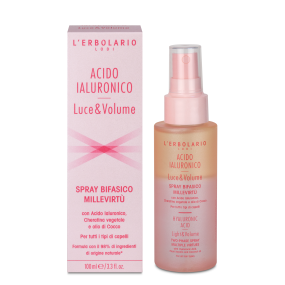 L'erbolario Spray Bifasico MilleVirtù Acido Ialuronico Luce&Volume Ritorno libero