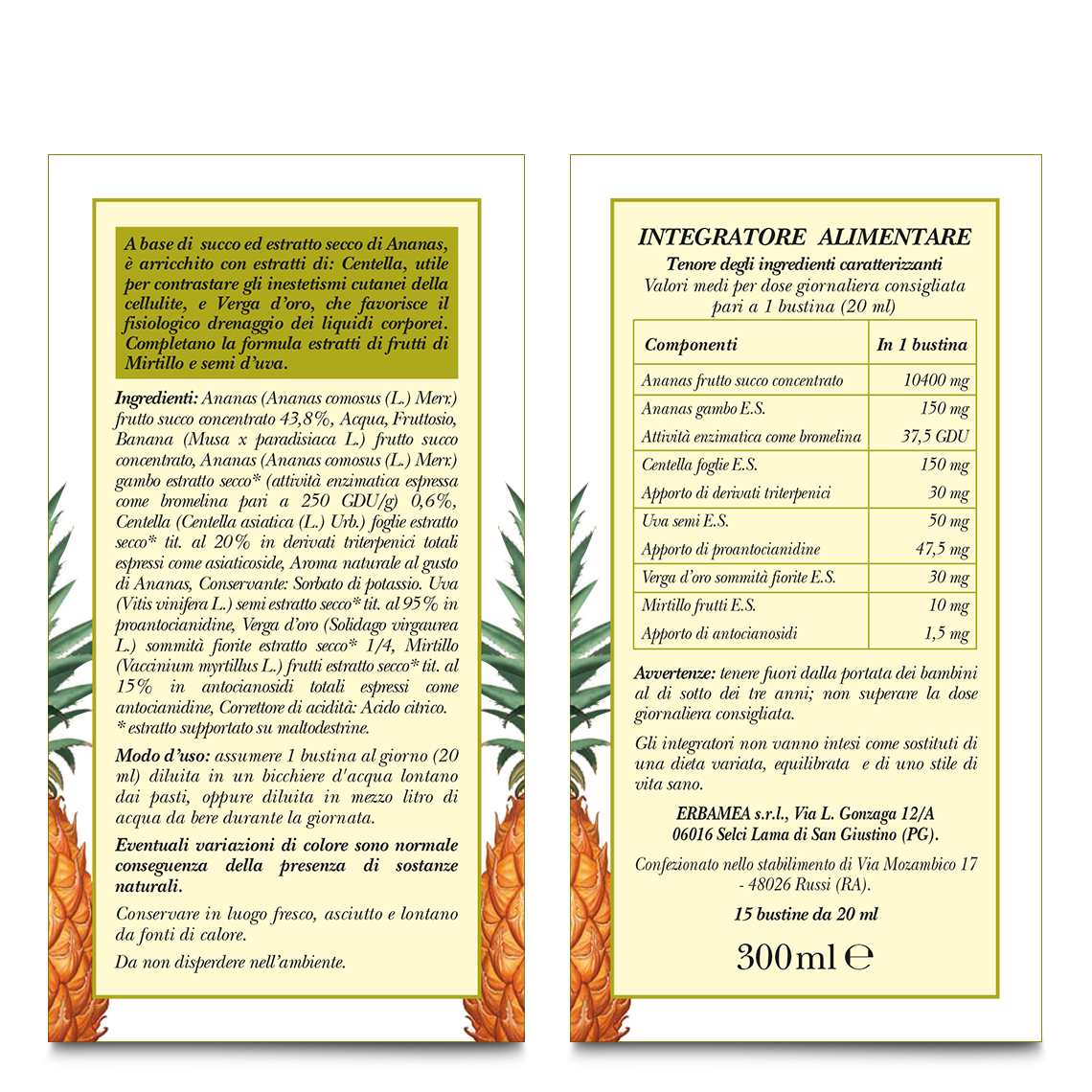 L'erbolario Fluido Ananas Cell in Bustine Monodose In vendita