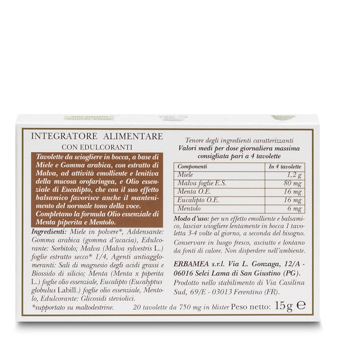 L'erbolario Tavolette Balsamiche Balsamia Italy