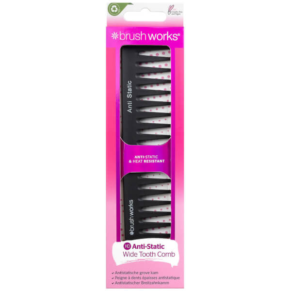 brushworks brushworks HD Pettine antistatico a denti larghi Nuova