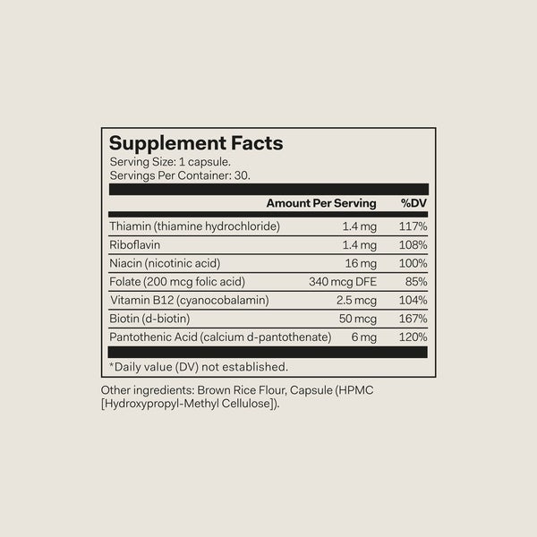 The Nue Co. The Nue Co. Vitamin B Supplement To Improve Energy (30 Capsules) In Saldo