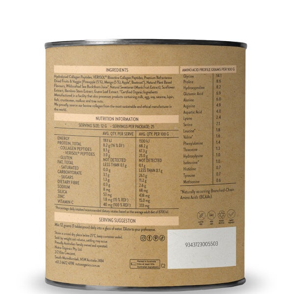 Nutra Organics Nutra Organics Collagen Beauty - Tropical 300g Sconto di tempo limitato