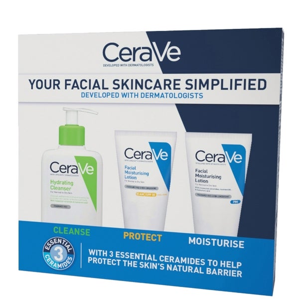 CeraVe CeraVe Exclusive Skincare Routine Simplified Set for Face Cleansing & Moisturising with Hyaluronic Acid SPF & Niacinamide Saldi