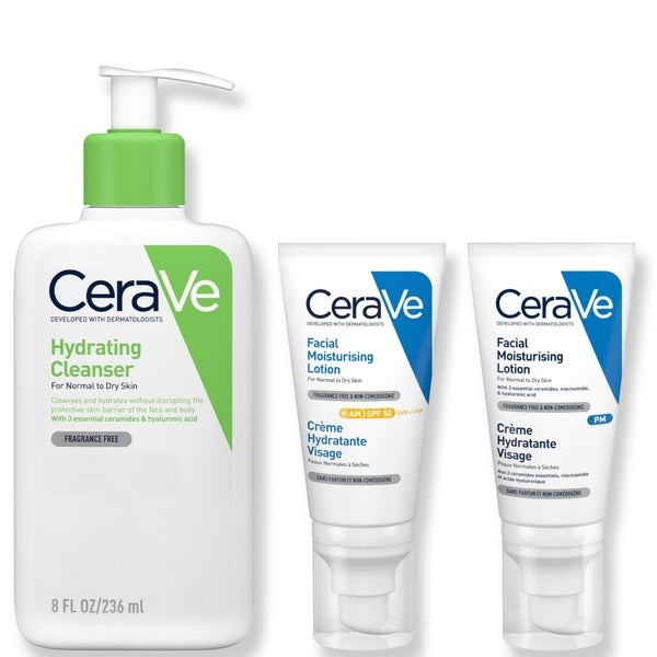 CeraVe CeraVe Exclusive Skincare Routine Simplified Set for Face Cleansing & Moisturising with Hyaluronic Acid SPF & Niacinamide Saldi