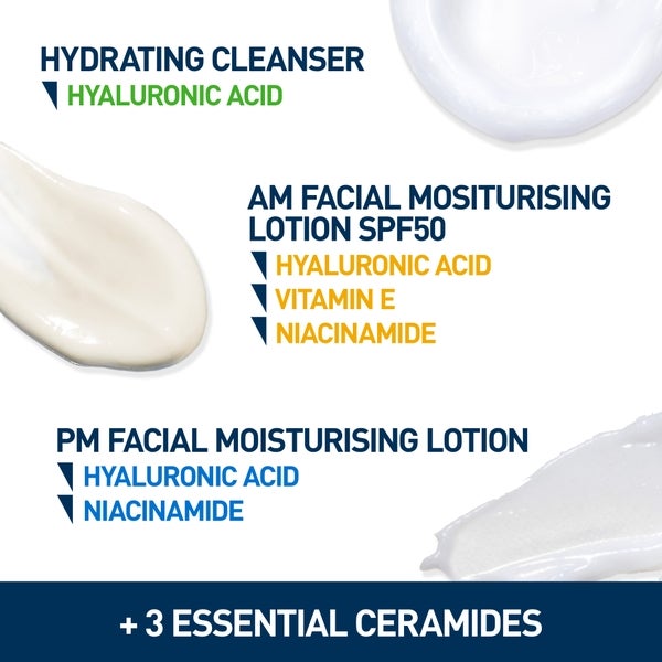 CeraVe CeraVe Exclusive Skincare Routine Simplified Set for Face Cleansing & Moisturising with Hyaluronic Acid SPF & Niacinamide Saldi