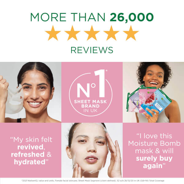 Garnier Garnier Moisture Bomb maschera viso idratante in tessuto ai fiori di ciliegio Consegna Veloce
