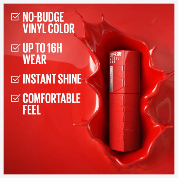 Maybelline Maybelline SuperStay Vinyl Ink Rossetto Liquido a Lunga Durata Finitura Lucida 47ml (Varie Tonalità) Enormi risparmi