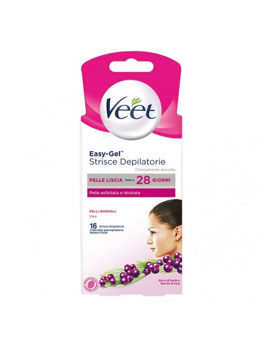 Veet Strisce Depilatorie Viso Pelli Normali 16 Pz