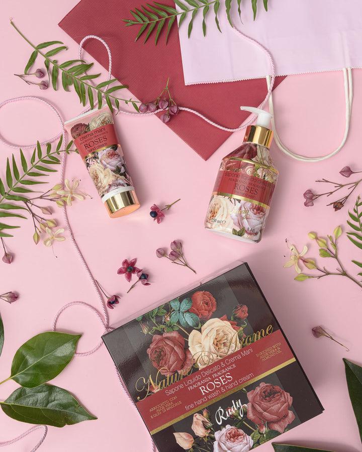 Rudy Profumi Scatola regalo con Sapone Liquido 250 mL + Crema Mani 100 mLNature&AromeLinea Roses Shopping Online