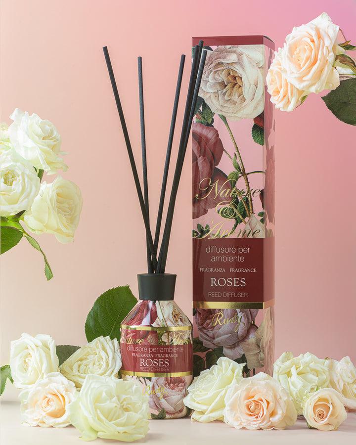 Rudy Profumi Diffusore per Ambiente 250 mL + BacchetteNature&AromeLinea Roses Convenienza